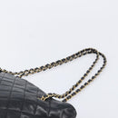 CHANEL Matelasse Chain Shoulder Bag Lamb Skin Black Gold CC Auth BA16693-8