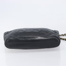 CHANEL Matelasse Chain Shoulder Bag Lamb Skin Black Gold CC Auth BA16693-9