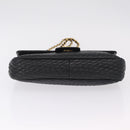 Bally Chain Shoulder Bag Leather Black Gold Auth BA16698-10