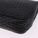 Bally Chain Shoulder Bag Leather Black Gold Auth BA16698-14