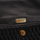 Bally Chain Shoulder Bag Leather Black Gold Auth BA16698-20