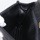 Bally Chain Shoulder Bag Leather Black Gold Auth BA16698-23