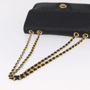 Bally Chain Shoulder Bag Leather Black Gold Auth BA16698-7