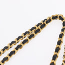 Bally Chain Shoulder Bag Leather Black Gold Auth BA16698-9