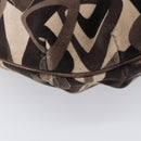 CELINE Shoulder Bag Velor Autumn Winter 2002 Collection Brown Auth BA16699-11