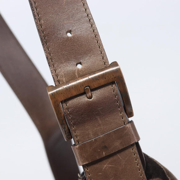 CELINE Shoulder Bag Velor Autumn Winter 2002 Collection Brown Auth BA16699
