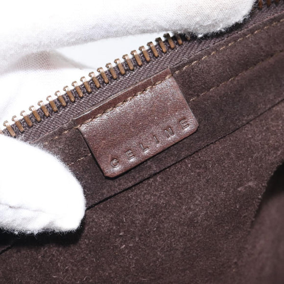 CELINE Shoulder Bag Velor Autumn Winter 2002 Collection Brown Auth BA16699