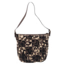 CELINE Shoulder Bag Velor Autumn Winter 2002 Collection Brown Auth BA16699-3
