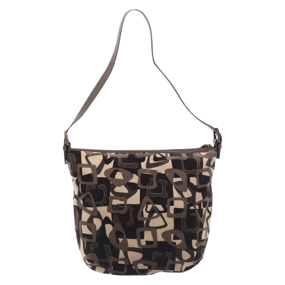CELINE Shoulder Bag Velor Autumn Winter 2002 Collection Brown Auth BA16699