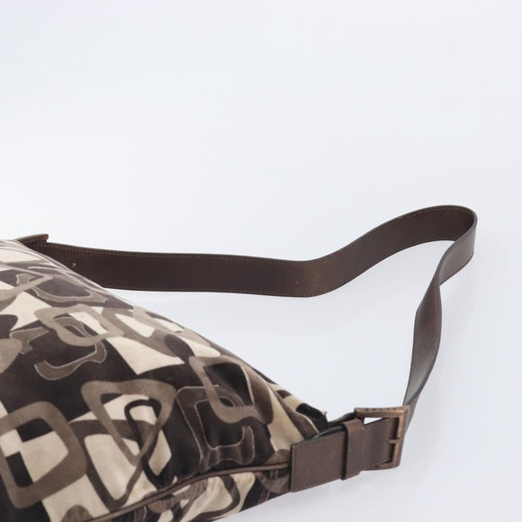 CELINE Shoulder Bag Velor Autumn Winter 2002 Collection Brown Auth BA16699