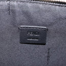 FENDI FILA Collaboration Clutch Bag Leather Black Gold Auth BA16700A-16