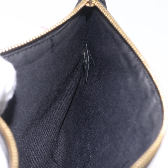 FENDI FILA Collaboration Clutch Bag Leather Black Gold Auth BA16700A