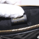 FENDI FILA Collaboration Clutch Bag Leather Black Gold Auth BA16700A-20