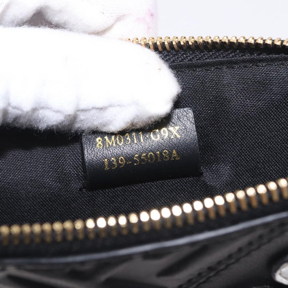 FENDI FILA Collaboration Clutch Bag Leather Black Gold Auth BA16700A