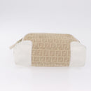 FENDI Zucchino Canvas Hand Bag Beige Gold Auth BA16701-5