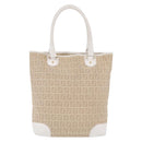 FENDI Zucchino Canvas Hand Bag Beige Gold Auth BA16701-3