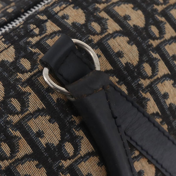 Christian Dior Trotter Canvas Boston Bag Navy Silver Auth BA16702A