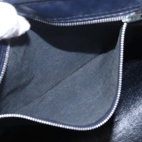 Christian Dior Trotter Canvas Boston Bag Navy Silver Auth BA16702A