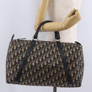 Christian Dior Trotter Canvas Boston Bag Navy Silver Auth BA16702A-24