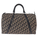 Christian Dior Trotter Canvas Boston Bag Navy Silver Auth BA16702A-4