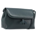Bottega Veneta Marco Polo Shoulder Bag Leather Green Gold Auth BA16706-1