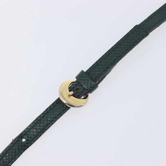 Bottega Veneta Marco Polo Shoulder Bag Leather Green Gold Auth BA16706