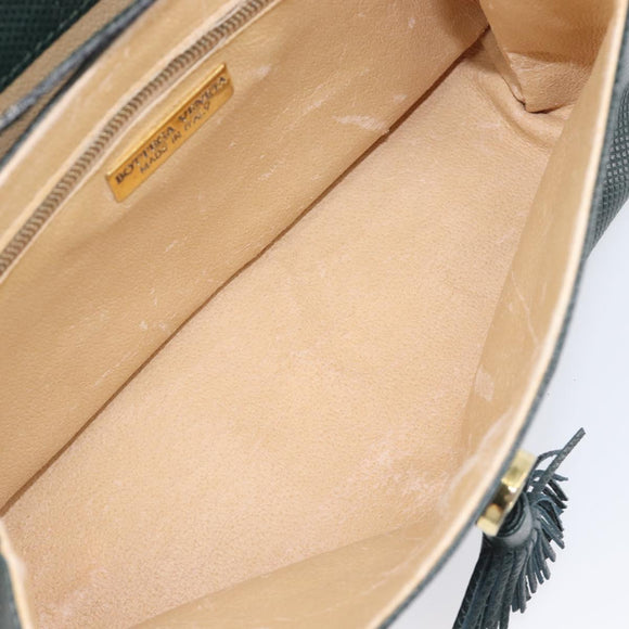 Bottega Veneta Marco Polo Shoulder Bag Leather Green Gold Auth BA16706