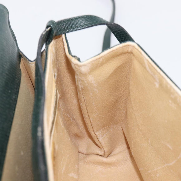 Bottega Veneta Marco Polo Shoulder Bag Leather Green Gold Auth BA16706