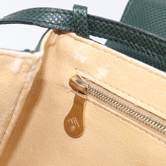 Bottega Veneta Marco Polo Shoulder Bag Leather Green Gold Auth BA16706