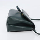 Bottega Veneta Marco Polo Shoulder Bag Leather Green Gold Auth BA16706-4