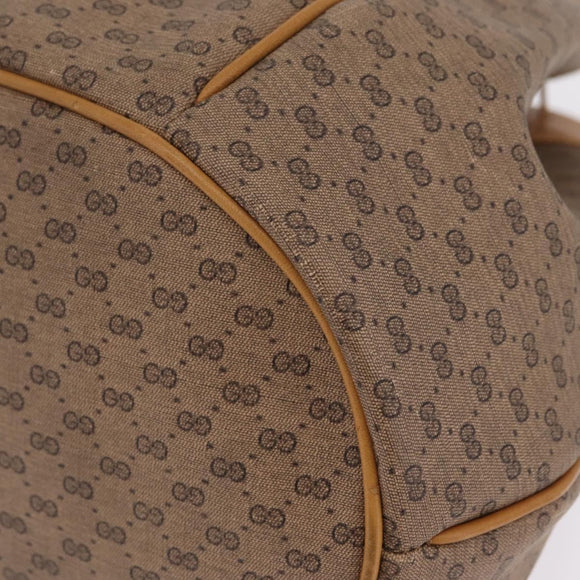 GUCCI Micro GG Supreme Shoulder Bag PVC Beige Gold Auth BA16707