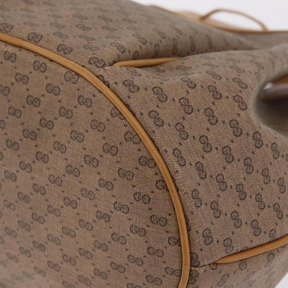 GUCCI Micro GG Supreme Shoulder Bag PVC Beige Gold Auth BA16707