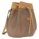 GUCCI Micro GG Supreme Shoulder Bag PVC Beige Gold Auth BA16707-1