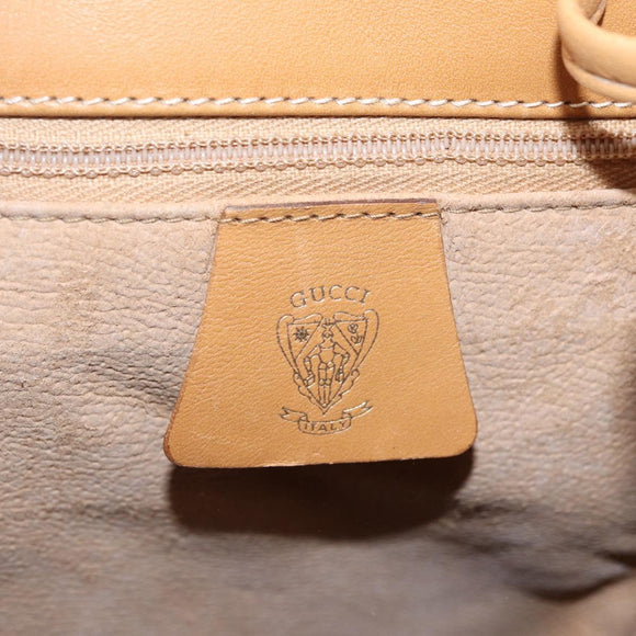 GUCCI Micro GG Supreme Shoulder Bag PVC Beige Gold Auth BA16707