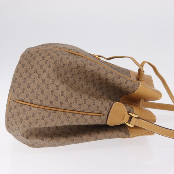 GUCCI Micro GG Supreme Shoulder Bag PVC Beige Gold Auth BA16707