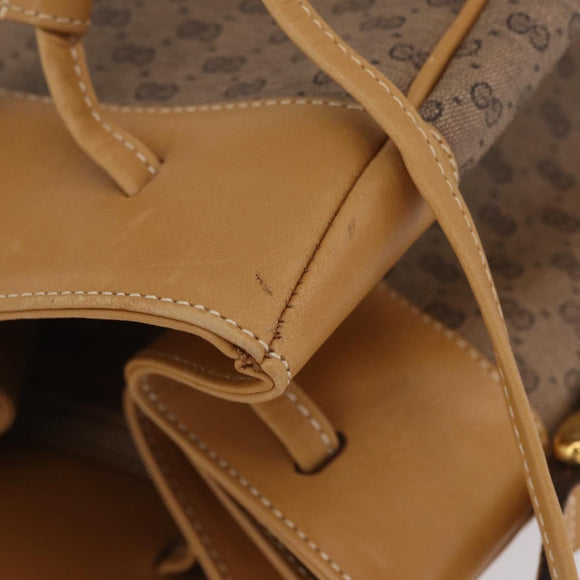 GUCCI Micro GG Supreme Shoulder Bag PVC Beige Gold Auth BA16707