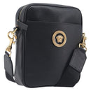 VERSACE Shoulder Bag Leather Black Gold Auth BA16708A-1