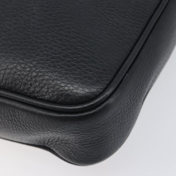 VERSACE Shoulder Bag Leather Black Gold Auth BA16708A