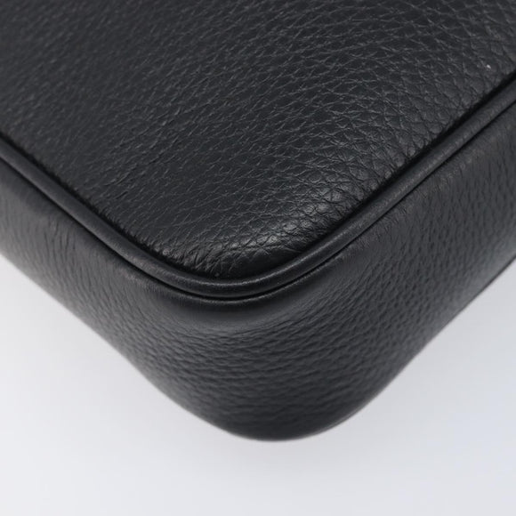 VERSACE Shoulder Bag Leather Black Gold Auth BA16708A