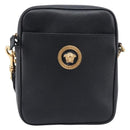 VERSACE Shoulder Bag Leather Black Gold Auth BA16708A-13