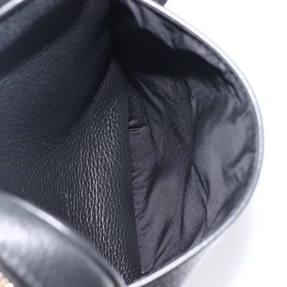 VERSACE Shoulder Bag Leather Black Gold Auth BA16708A