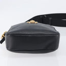 VERSACE Shoulder Bag Leather Black Gold Auth BA16708A-5