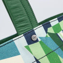 Salvatore Ferragamo Tote Bag Canvas Green Silver Auth BA16713A-14