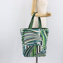 Salvatore Ferragamo Tote Bag Canvas Green Silver Auth BA16713A-22