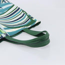 Salvatore Ferragamo Tote Bag Canvas Green Silver Auth BA16713A-7
