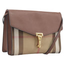 BURBERRY Nova Check Shoulder Bag Canvas Beige Gold Auth BA16725A-1