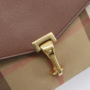 BURBERRY Nova Check Shoulder Bag Canvas Beige Gold Auth BA16725A-15