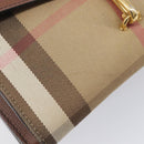 BURBERRY Nova Check Shoulder Bag Canvas Beige Gold Auth BA16725A-16