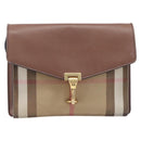BURBERRY Nova Check Shoulder Bag Canvas Beige Gold Auth BA16725A-2