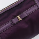Salvatore Ferragamo Vala Hand Bag Nylon Purple Gold Auth BA16735A-14